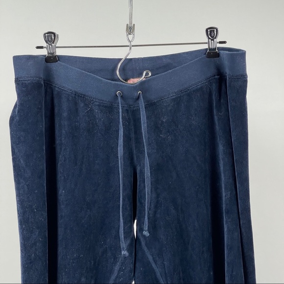 Juicy Velour Navy Sweatpants Pants Drawstring L - Picture 4 of 12